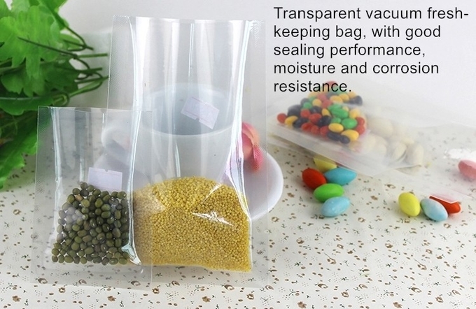 BPA 무료 진공 저장 백 맞춘 음식은 전체 동결된 투명한 진공 씰 가방 5를 엠보싱 처리했습니다